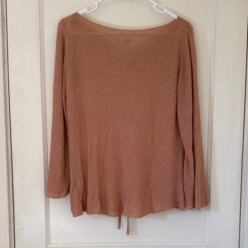 Entro Textured Knit Blouse Peach Medium - Picture 3 of 7
